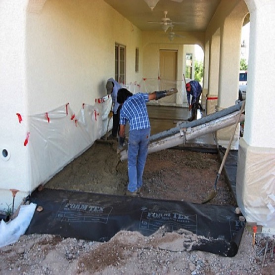 Back large patio being poured