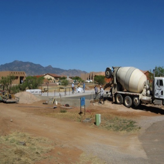 Garage being poured