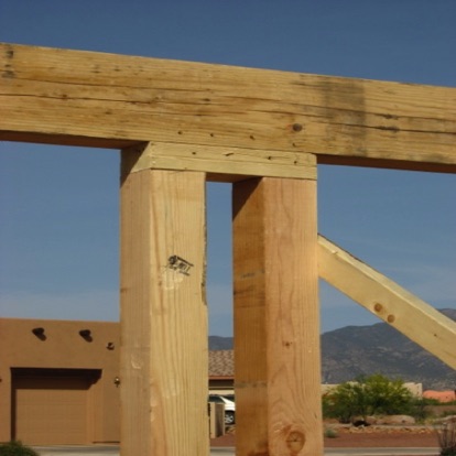 one of the back patio supports